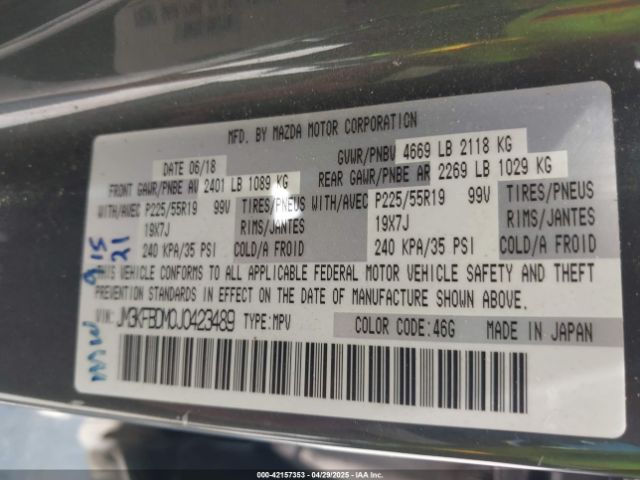 JM3KFBDM0J0423489 Mazda Cx-5 Grand Touring