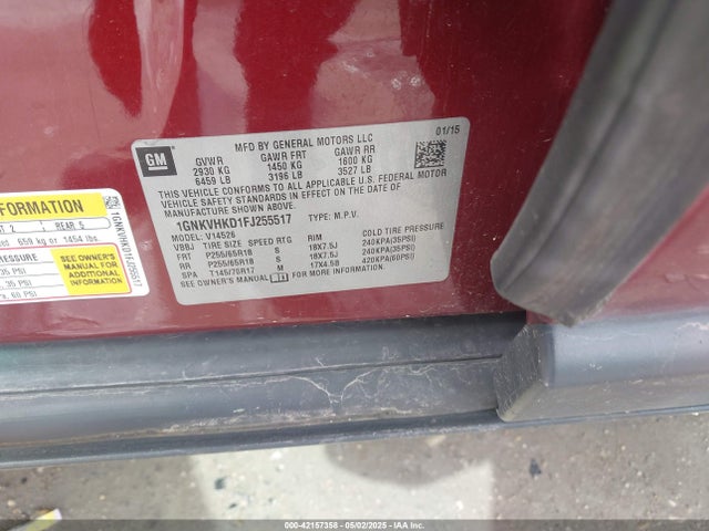 1GNKVHKD1FJ255517 Chevrolet llt