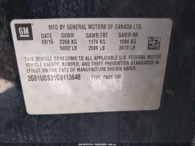 2G61U5S31G9113648 Cadillac Xts W20 Livery Package