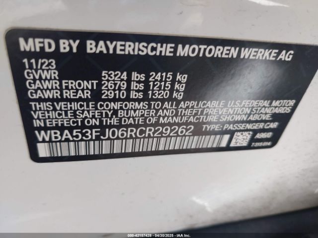 WBA53FJ06RCR29262 BMW 530 I Xdrive