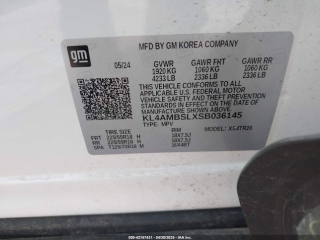 KL4AMBSLXSB036145 Buick l3t