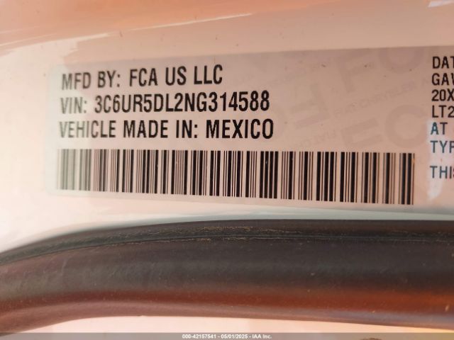 3C6UR5DL2NG314588 RAM 2500 Lone Star  4x4 6'4 Box