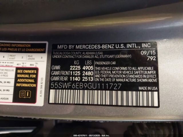 55SWF6EB9GU111727 Mercedes-Benz C 450 Amg 4matic