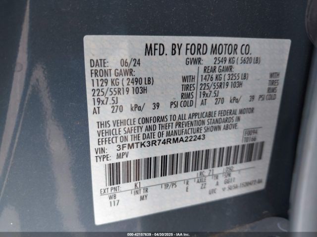 3FMTK3R74RMA22243 Ford Mustang Mach-e Premium
