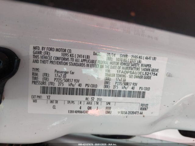 1FADP5AU3EL521754 Ford C-max Hybrid Se