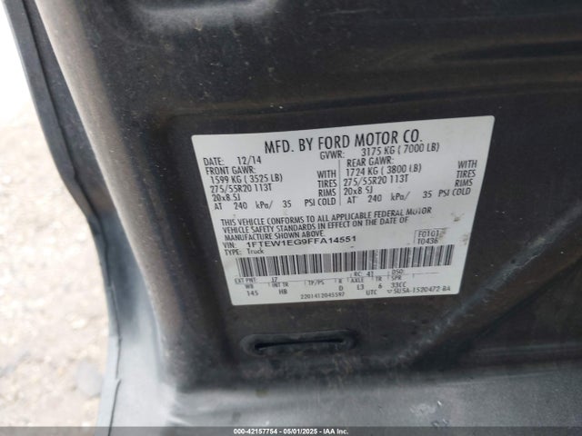 Ford 2015 2015 1FTEW1EG9FFA14551 Image 9