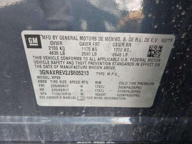 3GNAXREV2JS605213 Chevrolet EQUINOX LS