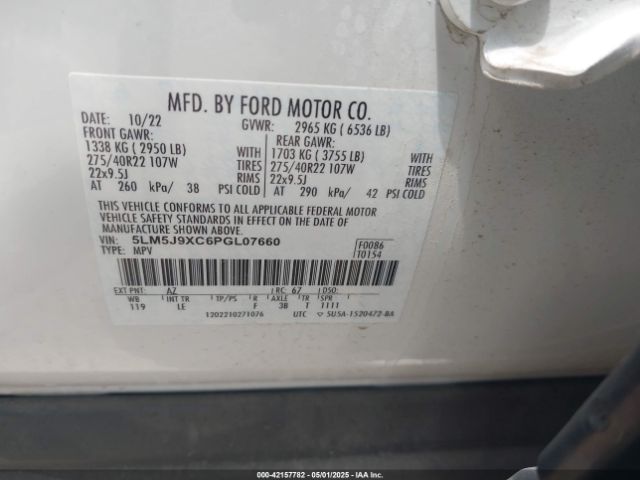 5LM5J9XC6PGL07660 Lincoln Aviator Black Label