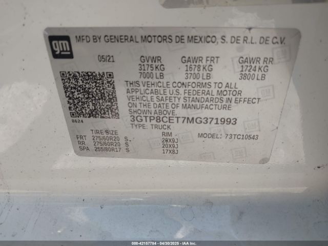 3GTP8CET7MG371993 GMC Sierra 1500 2wd  Short Box Elevation