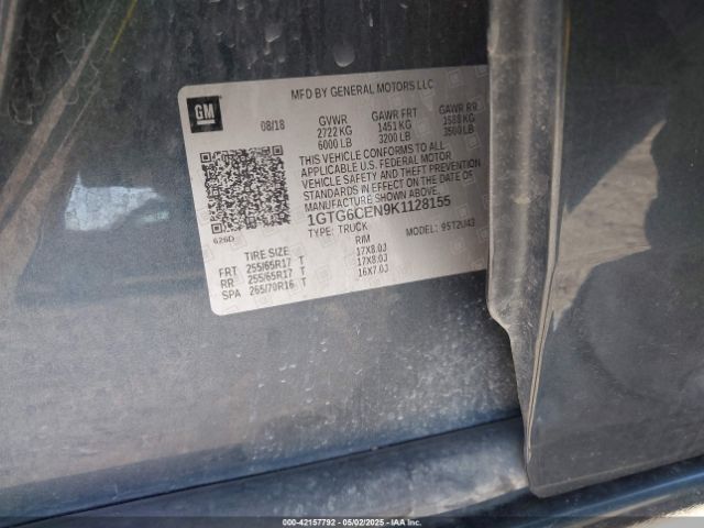 1GTG6CEN9K1128155 GMC CANYON SLE