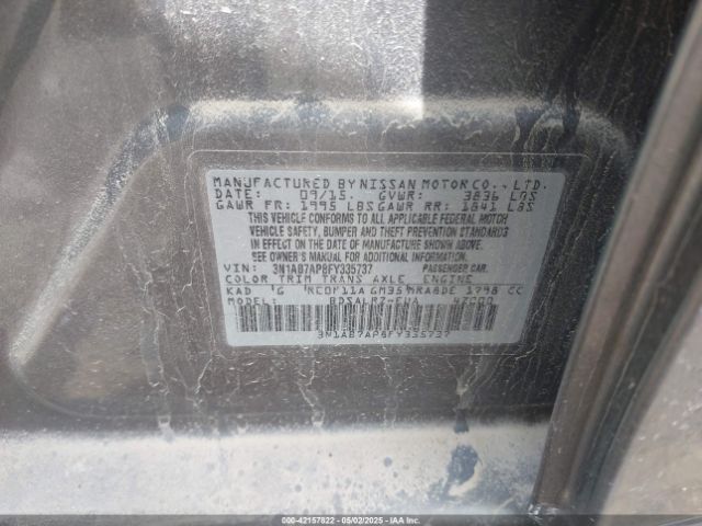3N1AB7AP8FY335737 Nissan Sentra