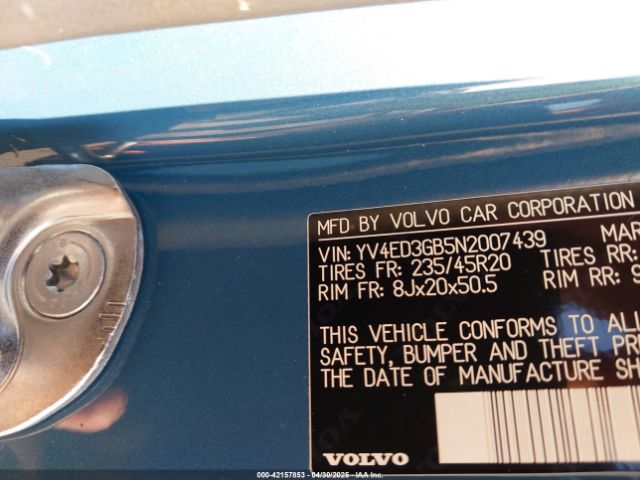 YV4ED3GB5N2007439 Volvo C40 Recharge Pure Electric P8 Ultimate