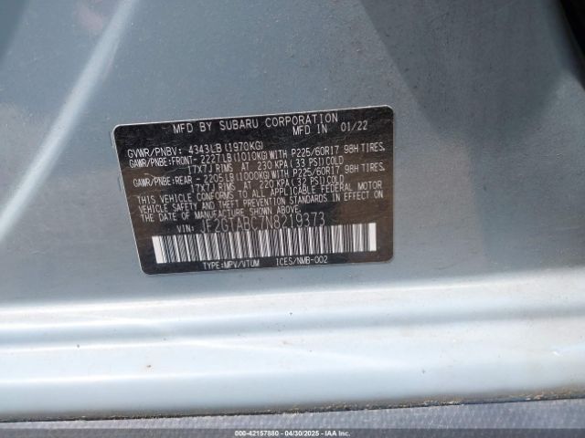 2022 SUBARU CROSSTREK JF2GTABC7N8219373 Photo 8