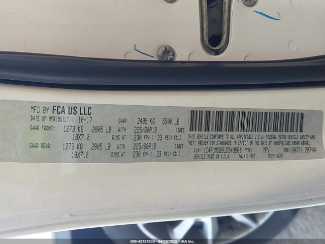 1C4PJMDB9JD549981 Jeep Cherokee Limited 4x4