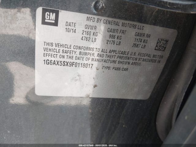 1G6AX5SX9F0118017 Cadillac ltg