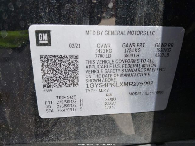 2021 CADILLAC ESCALADE ESV 1GYS4PKLXMR275092 Photo 8