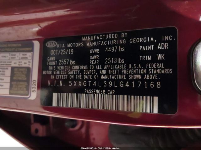 5XXGT4L39LG417168 KIA Optima S