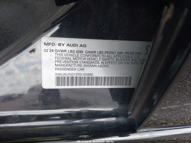 WAUAUDGY2RA102660 Audi A3 Premium 40 Tfsi Front-wheel Drive S Tronic