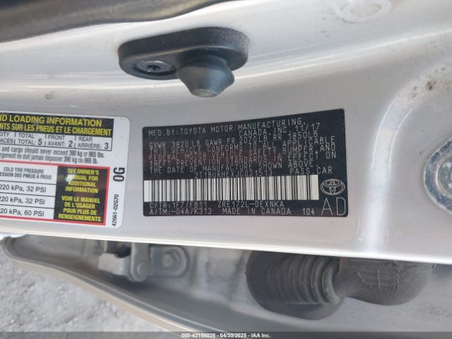 2018 TOYOTA COROLLA 2T1BURHEXJC021513 Photo 8
