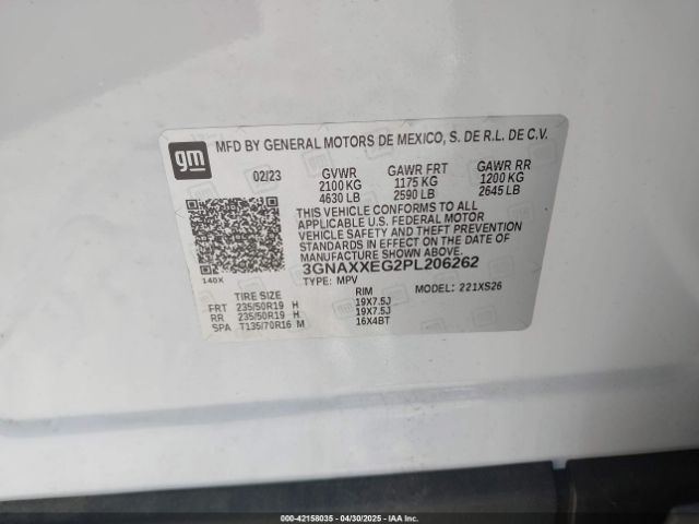 2023 CHEVROLET EQUINOX 3GNAXXEG2PL206262 Photo 8