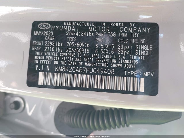 Hyundai Kona Se 2023 KM8K2CAB7PU049408 Image 9