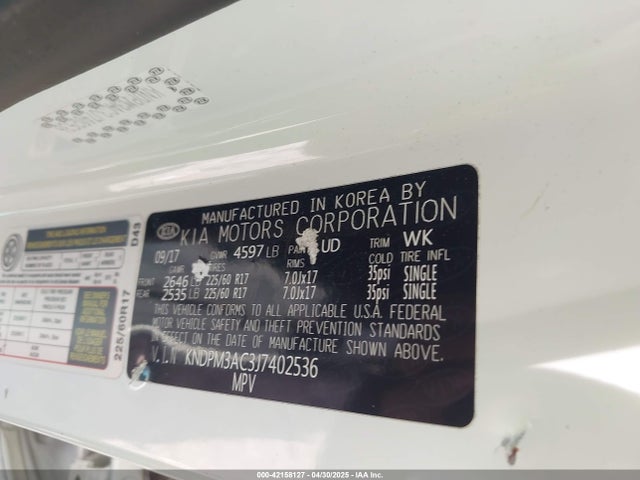 KNDPM3AC3J7402536 KIA gdi theta ii