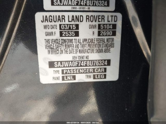 SAJWA0F74F8U76324 Jaguar Xf 3.0 Portfolio/3.0 Sport