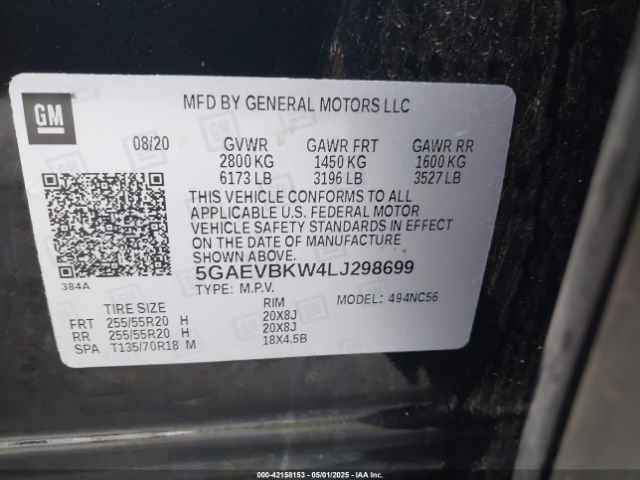 2020 BUICK ENCLAVE 5GAEVBKW4LJ298699 Photo 8