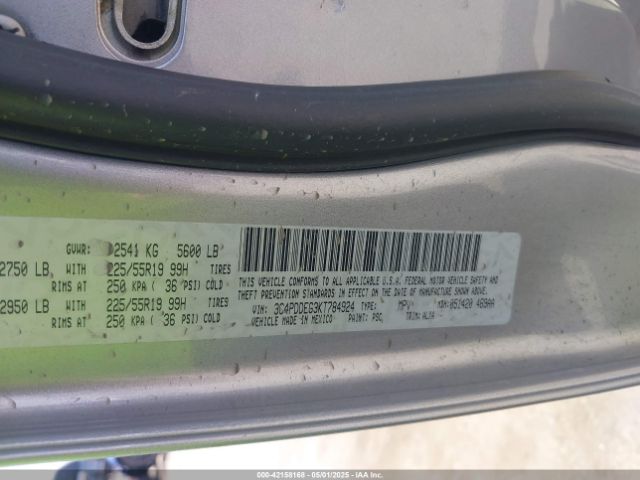 3C4PDDEG3KT784924 Dodge Journey Gt Awd