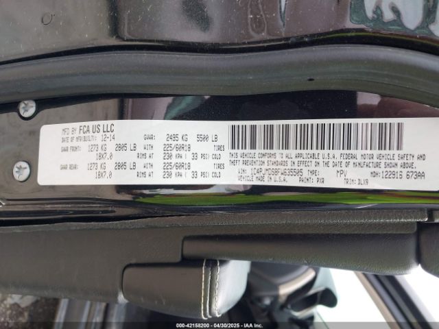 1C4PJMDS8FW635505 Jeep Cherokee Limited