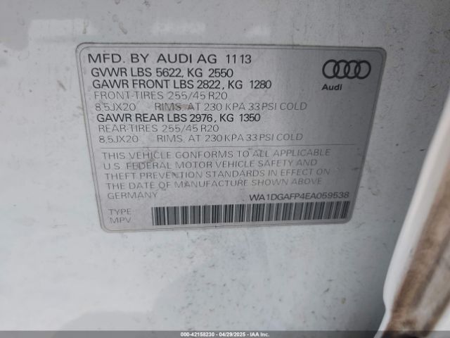 2014 AUDI Q5 WA1DGAFP4EA059538 Photo 8