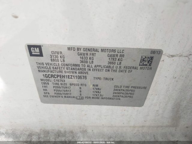 1GCRCPEH1EZ110676 Chevrolet Silverado 1500 Work Truck 1wt