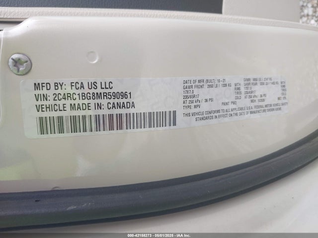 2C4RC1BG8MR590961 Chrysler Pacifica Touring L