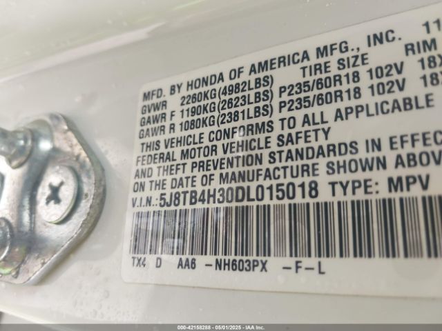 2013 ACURA RDX 5J8TB4H30DL015018 Photo 8