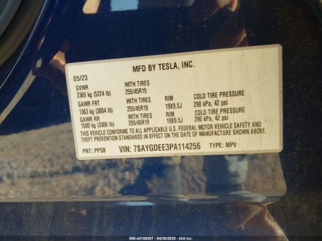 7SAYGDEE3PA114256 Tesla Model Y Awd/long Range Dual Motor All-wheel Drive