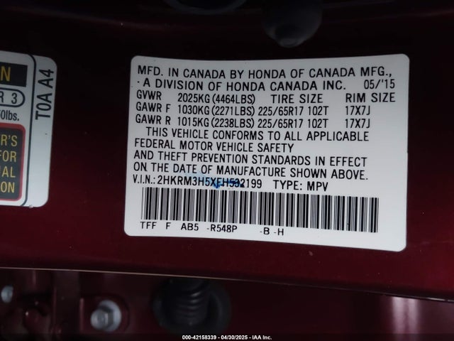 2HKRM3H5XFH532199 Honda CR-V EX