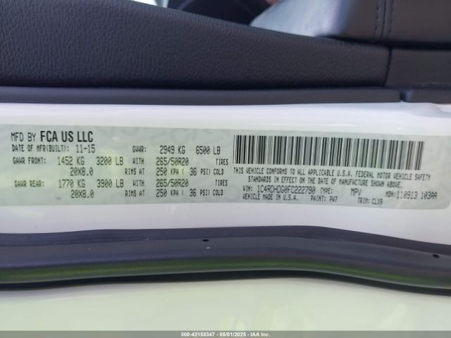 2015 DODGE DURANGO 1C4RDHDG0FC222790 Photo 8