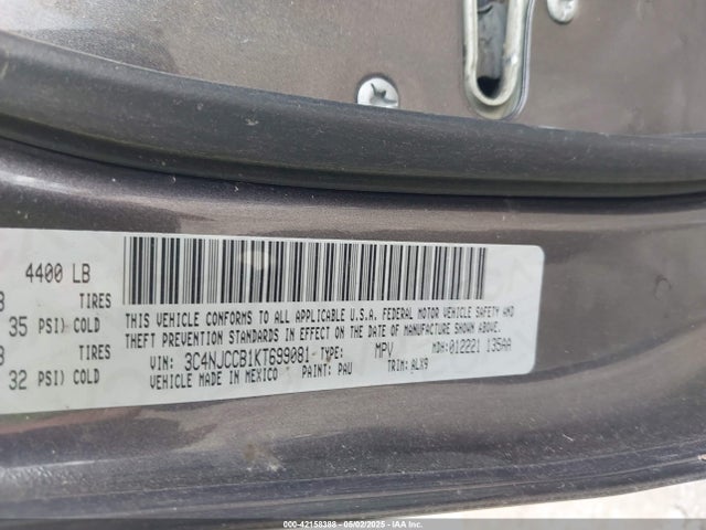 3C4NJCCB1KT699081 Jeep Compass Limited Fwd