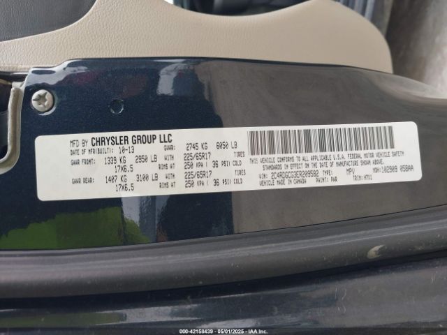 2C4RDGCG3ER209582 Dodge Grand Caravan Sxt