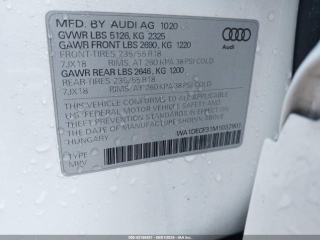 2021 AUDI Q3 WA1DECF31M1037901 Photo 8