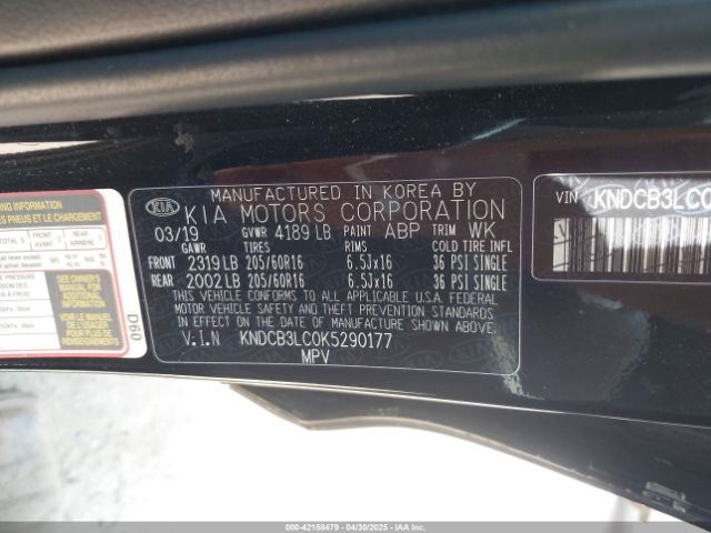 KNDCB3LC0K5290177 KIA NIRO LX