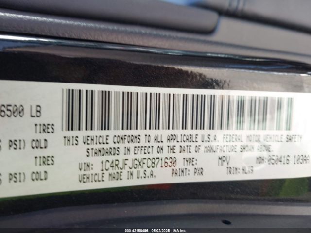 1C4RJFJGXFC871630 Jeep Grand Cherokee Summit
