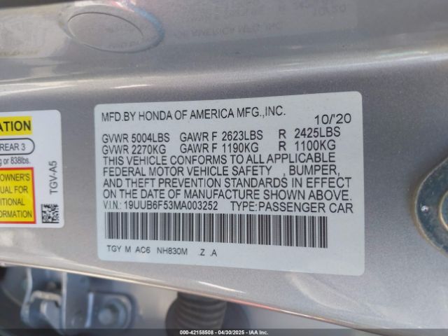 2021 ACURA TLX 19UUB6F53MA003252 Photo 8