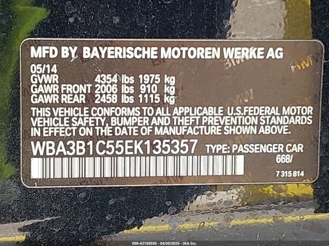 WBA3B1C55EK135357 BMW 320i
