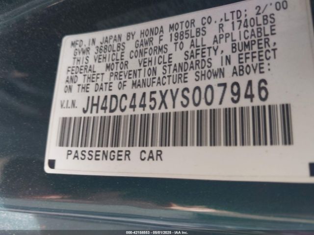 2000 ACURA INTEGRA JH4DC445XYS007946 Photo 8