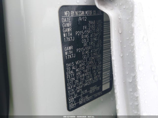 Продаж на аукціоні авто 2013 Nissan Juke S, vin: JN8AF5MR2DT203974, номер лоту: 42158589
