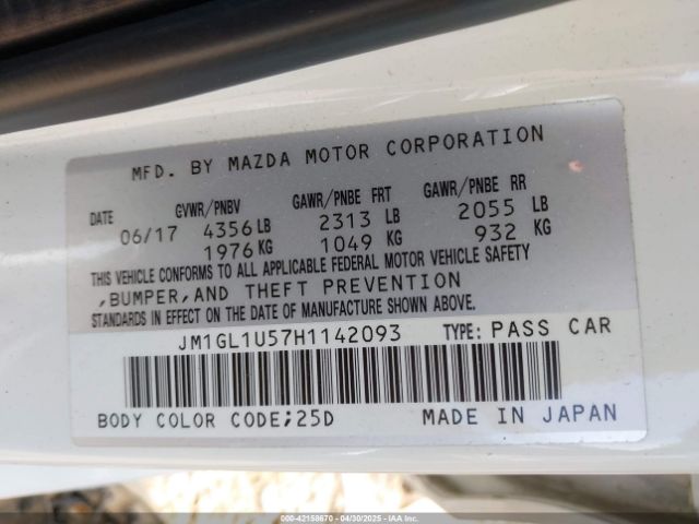 2017 MAZDA MAZDA6 JM1GL1U57H1142093 Photo 8