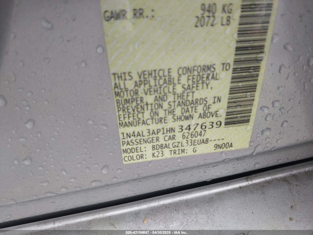 1N4AL3AP1HN347639 Nissan Altima 2.5 S