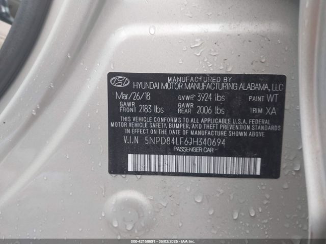 5NPD84LF6JH340694 Hyundai Elantra Value Edition