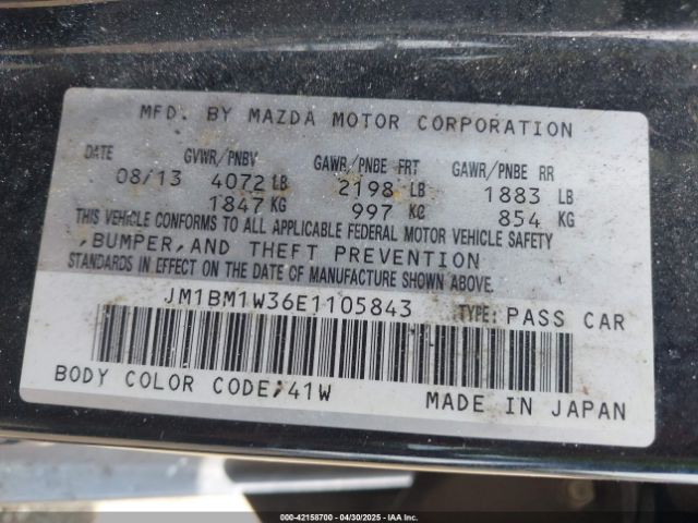 JM1BM1W36E1105843 Mazda Mazda3 S Grand Touring